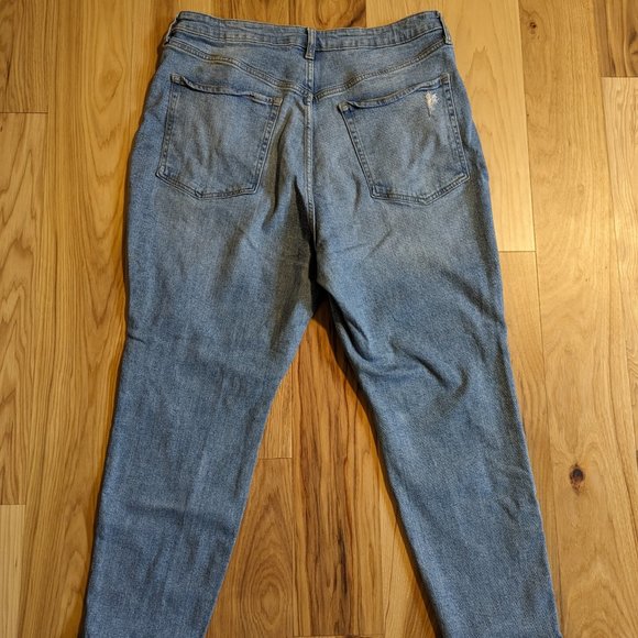 Old Navy High-Rise O.G Straight Leg Ankle Jeans Curvy Distressed Blue, 18 Petite - Picture 8 of 9